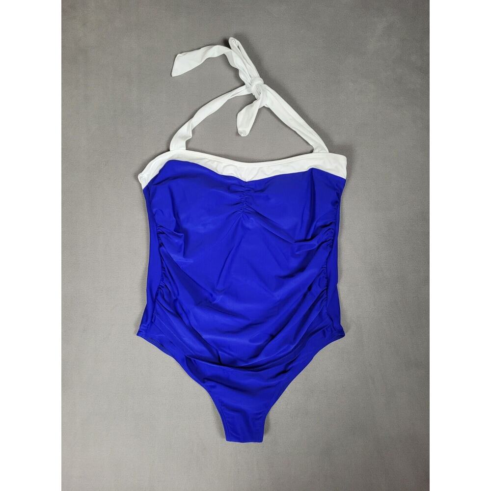 Ziola Womens Maternity Pregnancy One Piece Swimsuit Halter Tie Medium